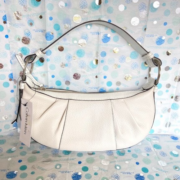 CALVIN KLEIN CITY SAFARI WHITE HOBO FREE SHIPPING! - Picture 2 of 14